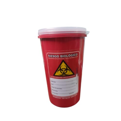 Contenedor redondo para desechos cortopunzantes 2.9 Litros.